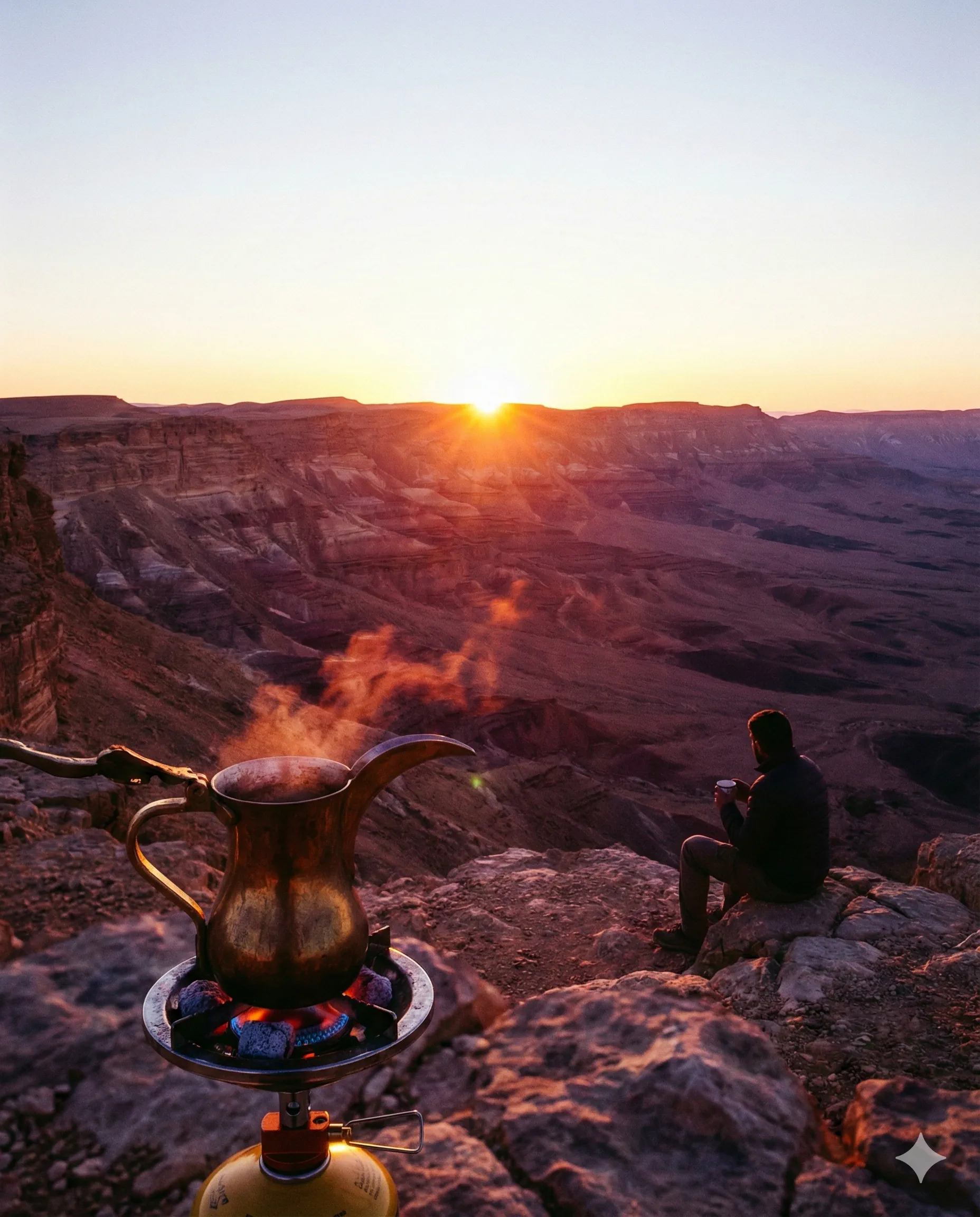 Dawn experience at the Ramon Crater